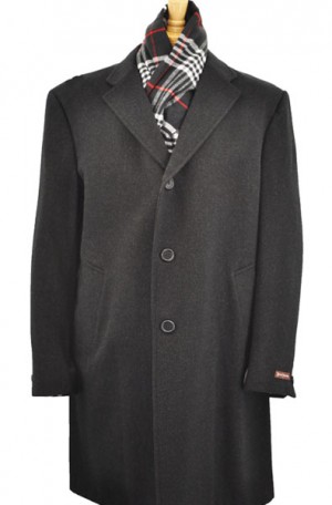 Hickey Freeman Charcoal Cashmere Topcoat #015-105000