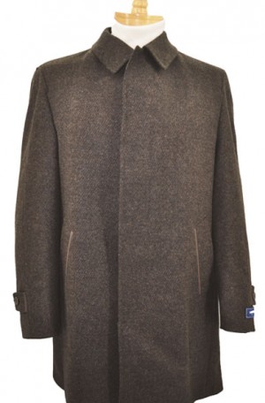 Rubin Brown Tweed 3/4 Length Classic Fit Top Coat #05492