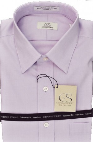 Cooper & Stewart Lavender Solid Color Tailored Fit Dress Shirt #101070-51