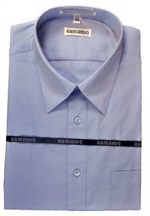 Milani Blue Cotton Blend Dress Shirt 101A-BLUE
