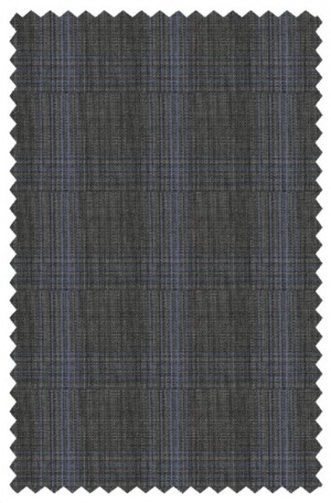 DKNY Gray & Blue Plaid Slim Fit Suit #12Y1114
