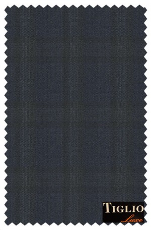 Tiglio Dark Blue & Gray Pattern Tailored Fit Suit #186365-3