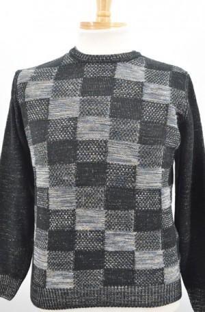Montechiaro Gray Mix Pattern Sweater #2005140M-100
