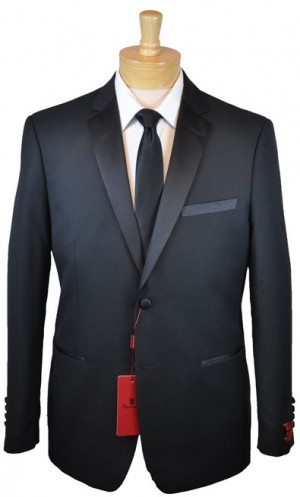 Renoir Black Slim Fit Tuxedo #201-1SL