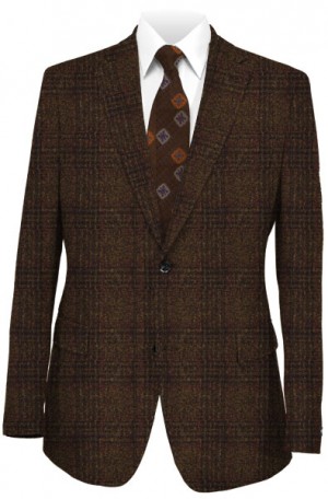 Rubin Brown Windowpane Tailored Fit Sportcoat #23663i