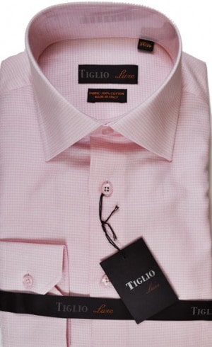 Tiglio Pink "Dot" Tailored Fit Dress Shirt #2427-8070-013