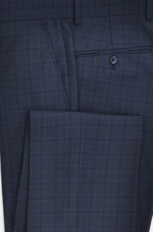 Tiglio Navy Pattern Tailored Fit Dress Pants #2458F-176-2