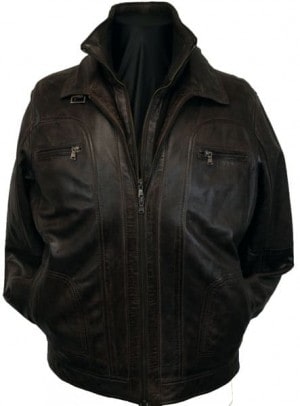 Regency La Marque Black Leather Bomber Jacket #264407-BLK