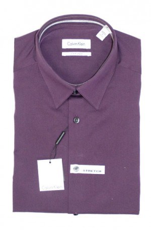 Calvin Klein Burgundy Slim Fit Dress Shirt #33K1740-931