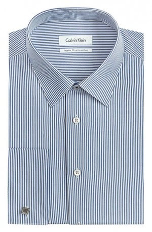 Calvin Klein Blue Stripe French Cuff Shirt #33K2523-490