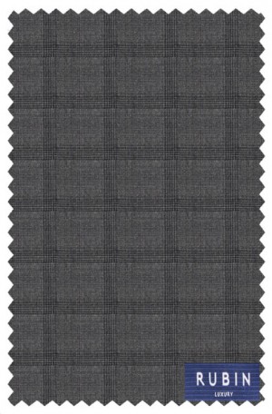 Rubin Gray Plaid Tailored Fit Suit 42119