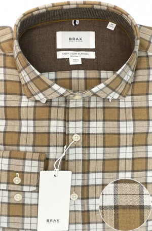 Brax Tan Light Flannel Slim Fit Shirt #45-3594-54
