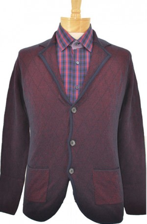 Gianni Marcelo Wine Cardigan Slim Fit Sweater #5505-WINE