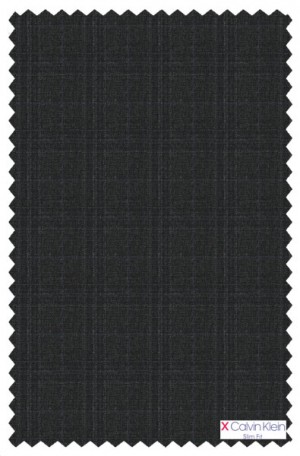 Calvin Klein Charcoal Windowpane Tailored Fit Suit #5FX2054