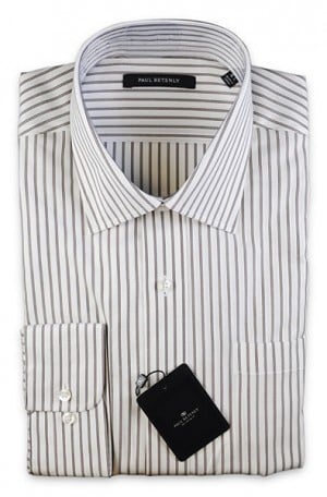 Betenly Brown Stripe Dress Shirt #5RF008