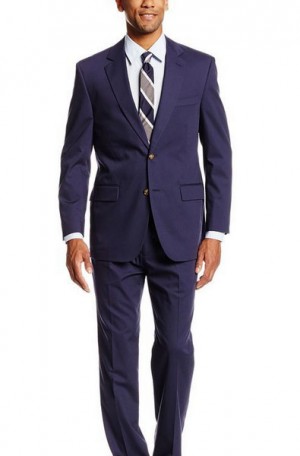 Palm Beach Carbon Blue Poplin Summer Suit 7027