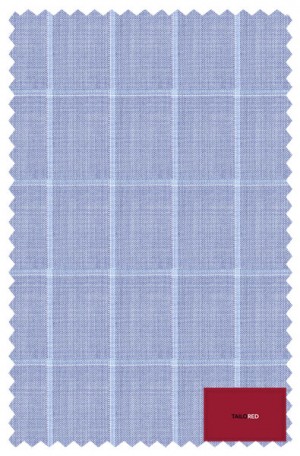 TailoRED Light Blue Windowpane Tailored Fit Suit #83A0108