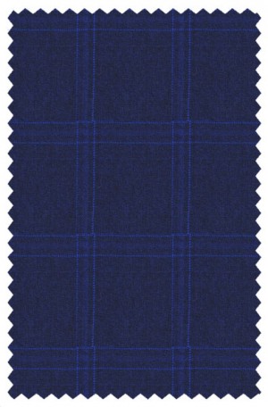 Petrocelli Dark Blue Windowpane Classic Fit Sportcoat #85104