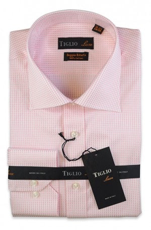 Tiglio Pink Check Tailored Fit Shirt #A2821-53