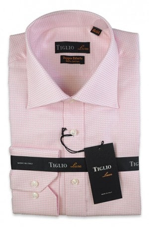 Tiglio Pink Check Tailored Fit Shirt #A2821-57