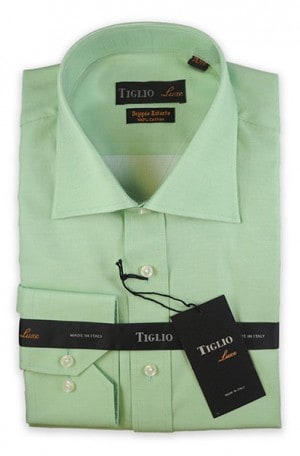 Tiglio Green Tailored Fit Dress Shirt #A2821-61