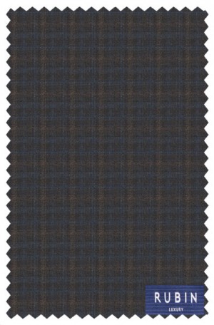 Rubin Blue & Brown Pattern Tailored Fit Sportcoat #B2016