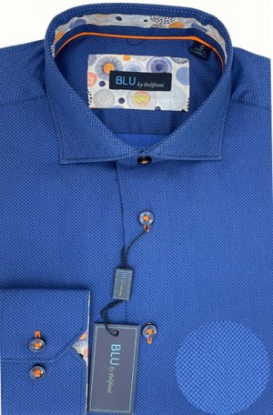 BLU by Polifroni Blue Diamond Pattern Slim Fit Shirt #B2149531