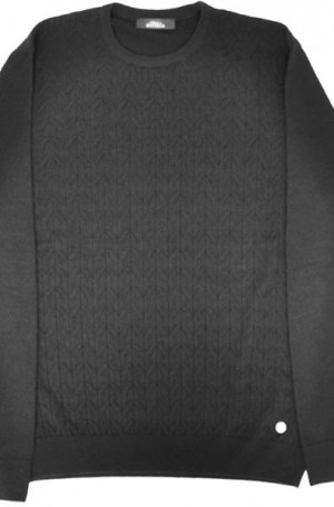 Bottega Black Cable Knit Crewneck Sweater #BTK-727-2