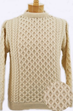 Arancrafts Natural Color Irish Sweater #C1949-NAT
