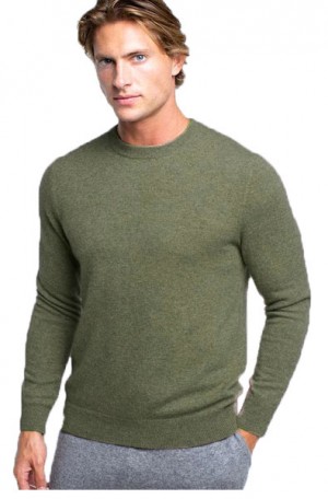 Quinn Army Green Crew Neck Merino Wool Sweater CM83105-ARMYGRN