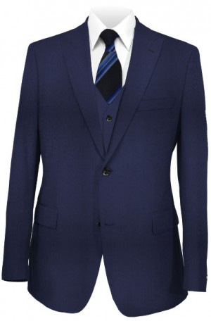The Perfect Wedding Suit - Classic or Slim Fit Solid Navy Vested Suit