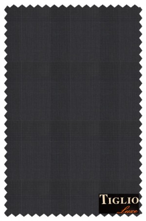 Tiglio Black Tonal Plaid Tailored Fit Suit #CV187-826-1