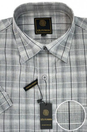 F/X Fusion Gray Plaid Shirt #D1421