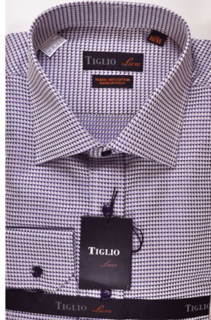 Tiglio Lavender with Silver Pattern Tailored Fit Dress Shirt #DS6004