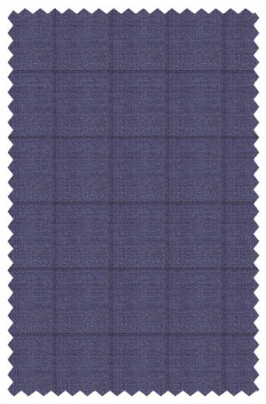Hickey Freeman Blue Windowpane Silk-Wool Suit #F75-312043