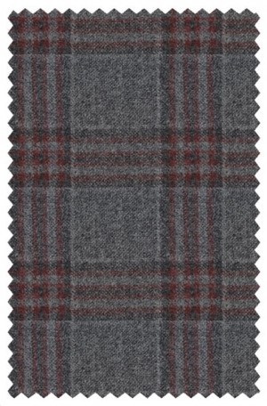 Hickey Freeman Gray & Cranberry Wool-Cashmere Sportcoat #F75-512003