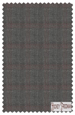 Hickey Freeman Gray & Berry Pattern Suit #F91-312107