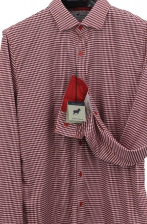 Horn Legend Red & Black Stretch Fabric Shirt #HL1022-BLK