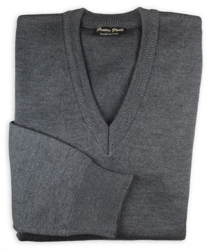 Gionfriddo Franco Ponti Charcoal V-Neck Sweater #K01-CHAR