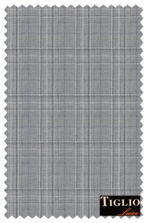 Tiglio Gray Plaid Tailored Fit Suit #LR188008-1