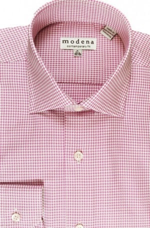 Modena Pink Check Tailored Fit Dress Shirt #M811SPOR-PINK