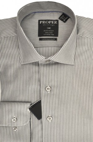 Proper Gray Stripe Slim Fit Shirt #P233SPOR-GRY
