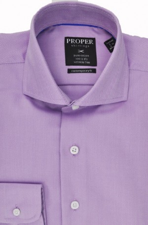 Proper Lavender Herringbone Slim Fit Shirt #P509RSOR-LAV
