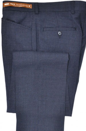 Jack Victor Navy Fine Check Riviera Pants #R309329