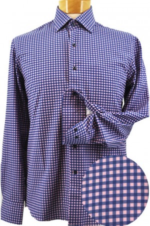 Proper Sport Blue-Pink Check Stretch Fabric Shirt #S690SPOR-BLUE-PINK