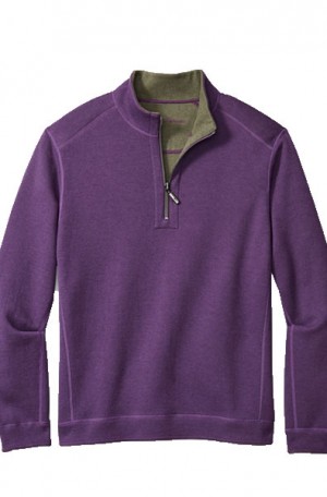 Tommy Bahama Flipshore Purple to Olive Reversible 1/4 Zip #ST225423-5504