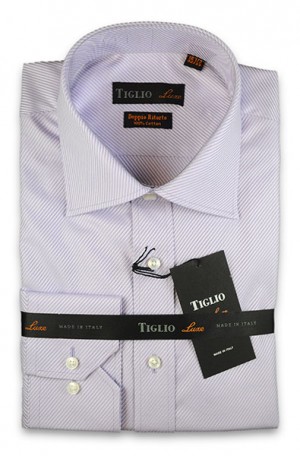 Tiglio Lavender Twill Tailored Fit Dress Shirt #TIG2003