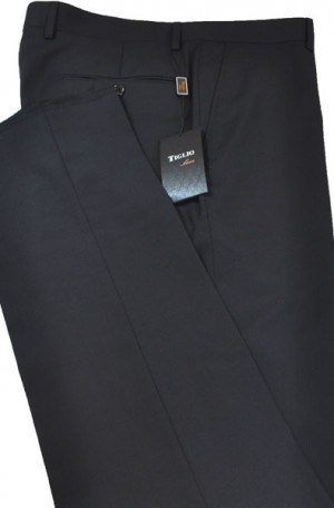 Tiglio Black Shadow Stripe Tailored Fit Dress Slacks #TS2105-6