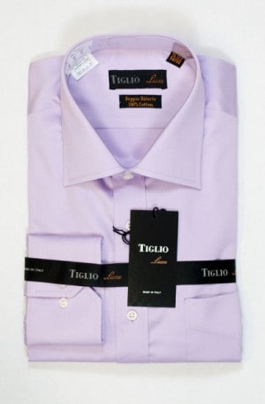 Tiglio Soft Lavender Tailored Fit Shirt #TVT2565