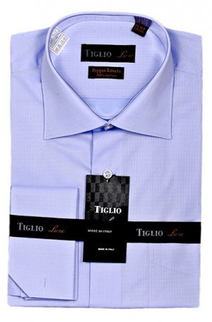 Tiglio Blue French Cuff Tailored Fit Shirt #TVT8724